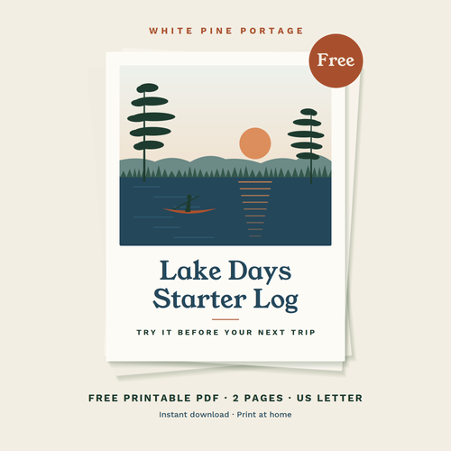 Lake Days Starter Log free printable fishing log cover